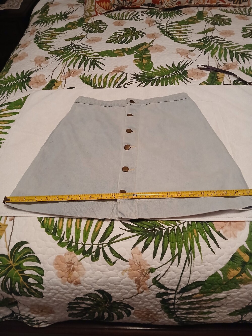 AMERICAN APPAREL denim  button front A-line skirt *Large* - Picture 6 of 10